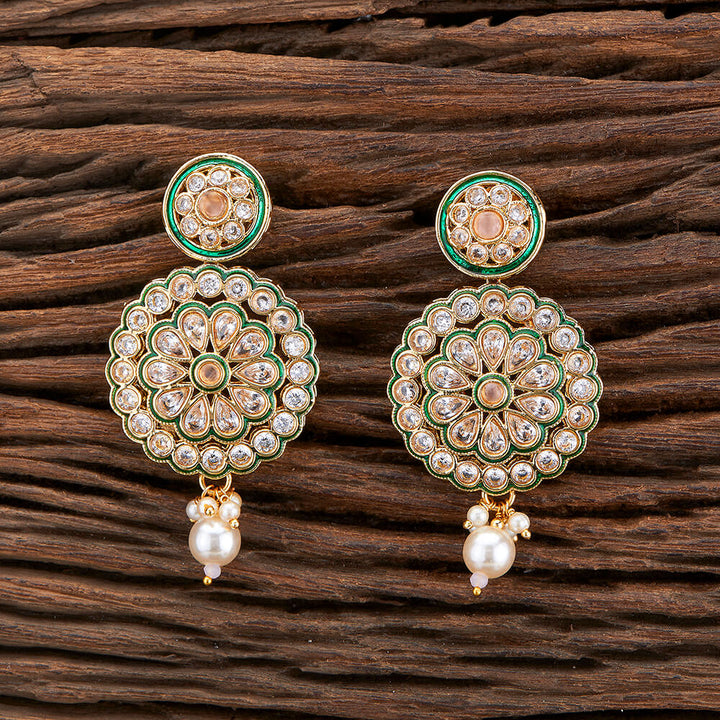 Antique Meenakari Earring With Gold Plating 216995