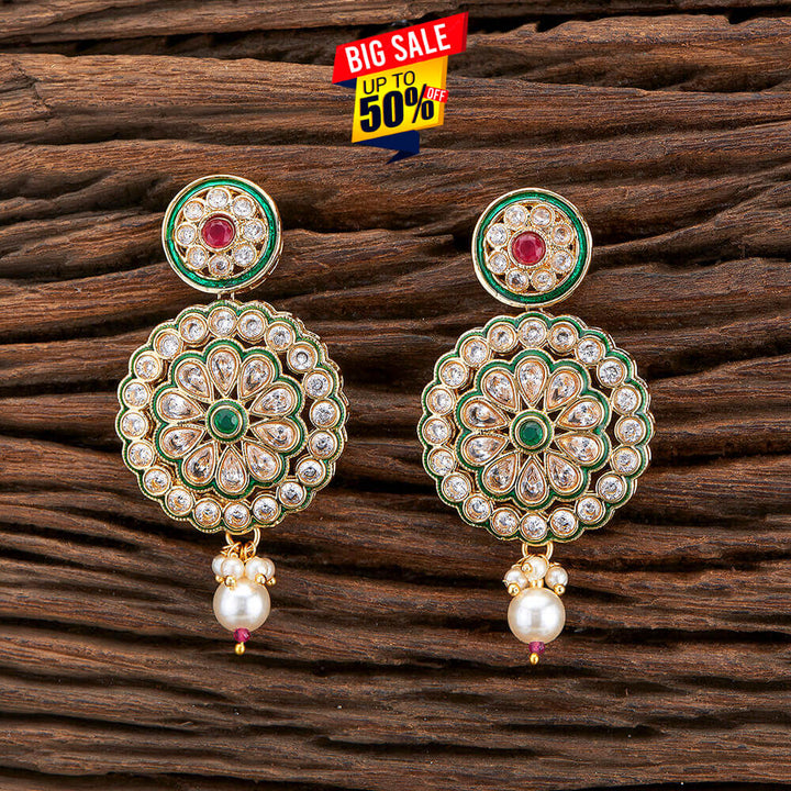 Antique Meenakari Earring With Gold Plating 216995