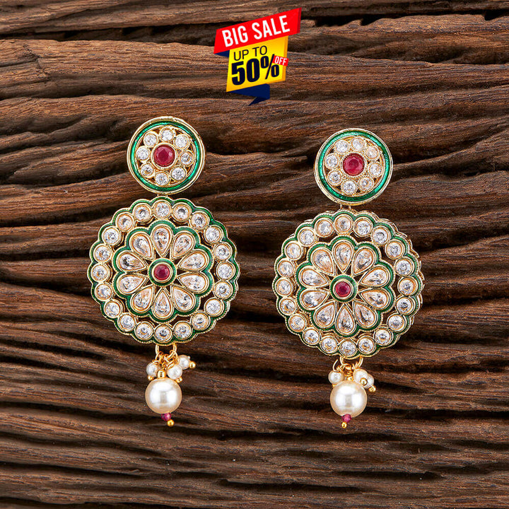 Antique Meenakari Earring With Gold Plating 216995