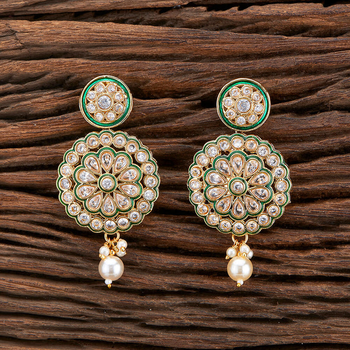 Antique Meenakari Earring With Gold Plating 216995