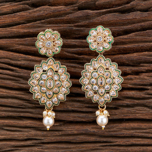 Antique Moti Earring With Gold Plating 216996