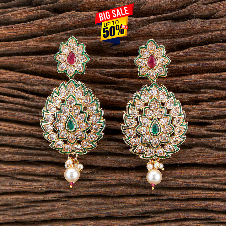 Antique Meenakari Earring With Gold Plating 216997