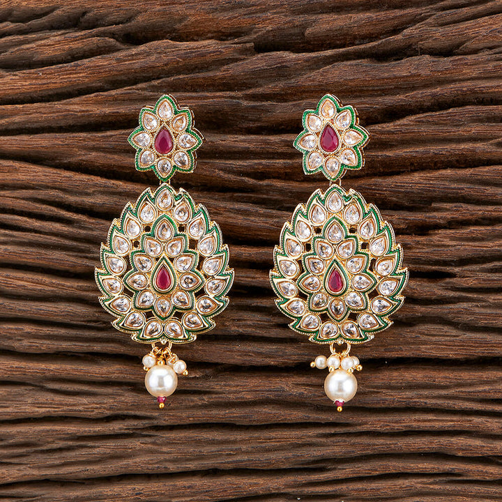 Antique Meenakari Earring With Gold Plating 216997