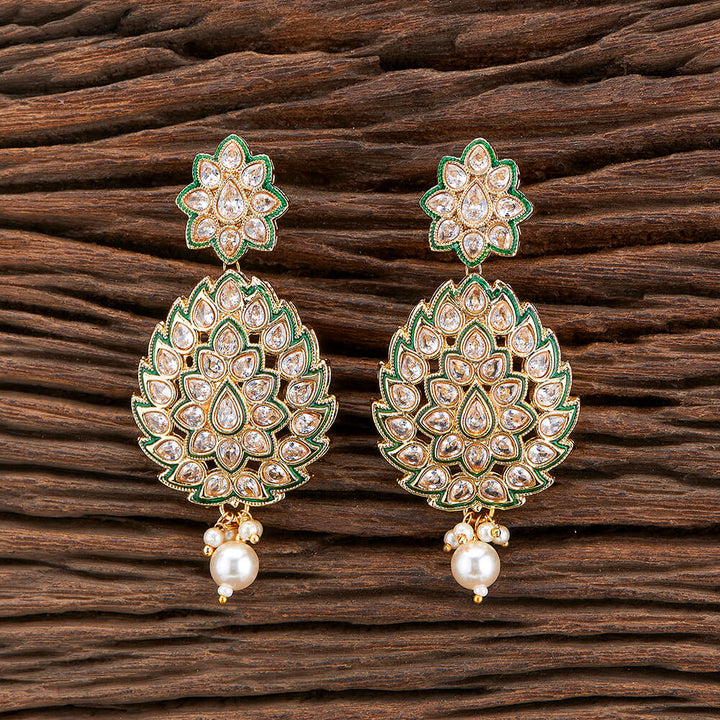 Antique Meenakari Earring With Gold Plating 216997