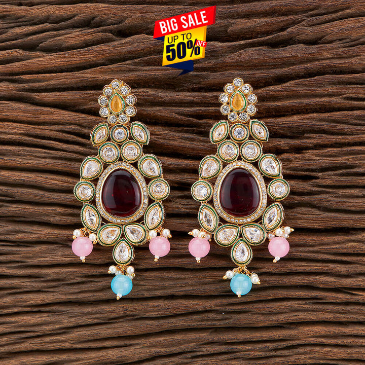 Antique Long Earring With Gold Plating 217017