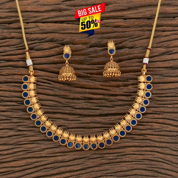 Antique Classic Necklace With Matte Gold Plating 217388