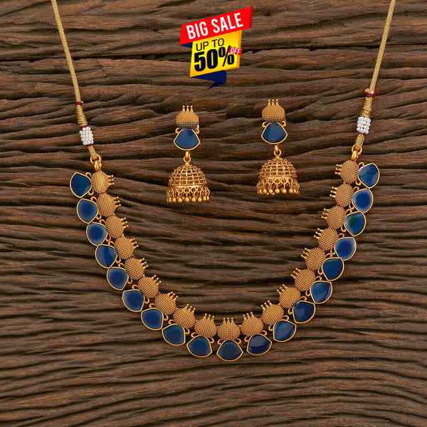 Antique Classic Necklace With Matte Gold Plating 217390