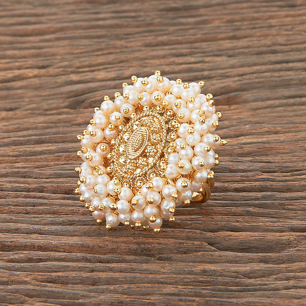 Antique Pearl Ring With Gold Plating 217403