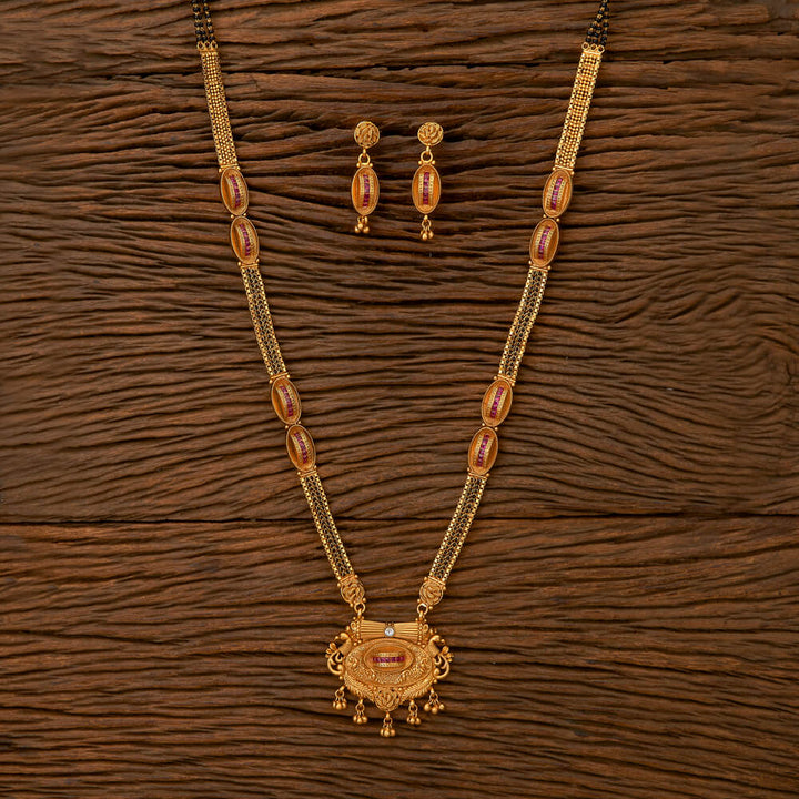 Antique Peacock Mangalsutra With Matte Gold Plating 217647