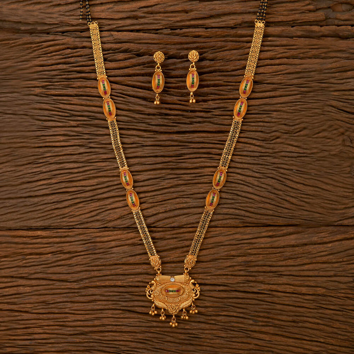 Antique Peacock Mangalsutra With Matte Gold Plating 217647