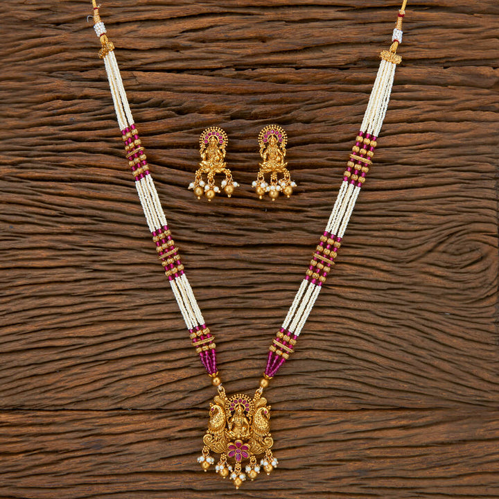 Antique South Indian Pendant Set With Gold Plating 217772