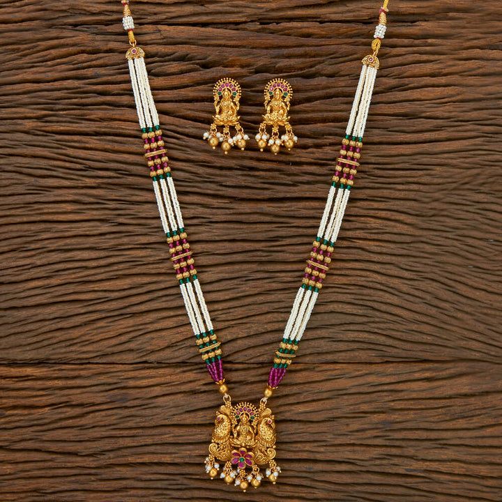 Antique South Indian Pendant Set With Gold Plating 217772