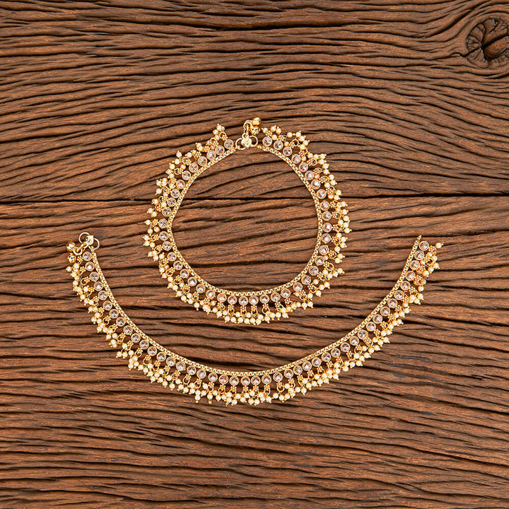 Antique Pearl Payal With Gold Plating 217945