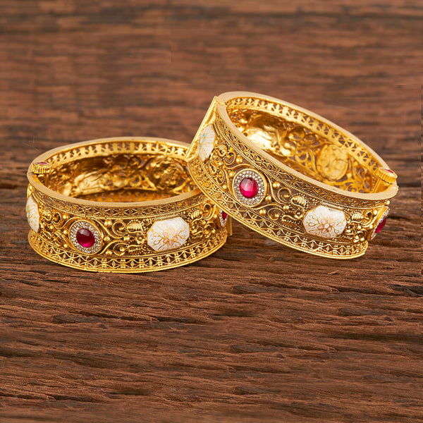 Antique Meenakari Bangles With Matte Gold Plating 217997