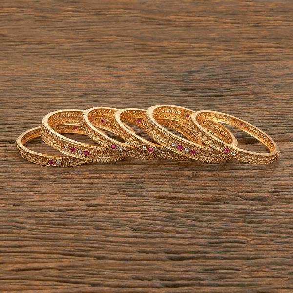Antique Classic Bangles With Matte Gold Plating 218171