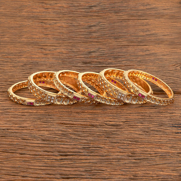 Antique Classic Bangles With Matte Gold Plating 218218