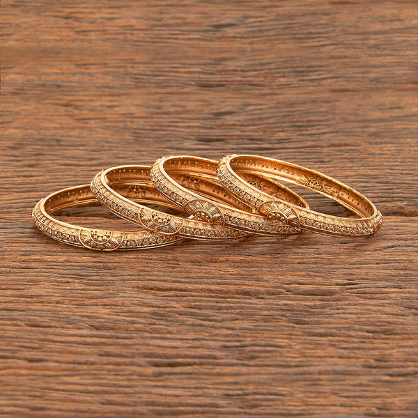 Antique Plain Matte Gold Bangles With Matte Gold Plating 218253