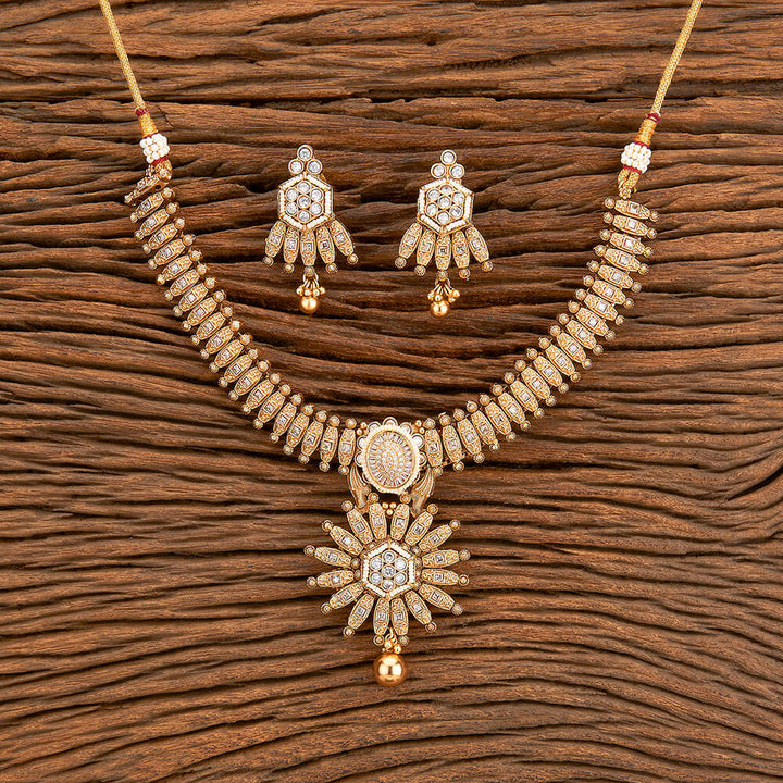 Antique Classic Necklace With Matte Gold Plating 218307