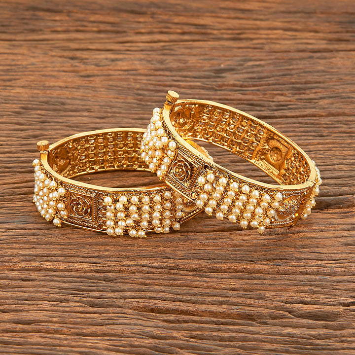 Antique Moti Bangles With Gold Plating 218385