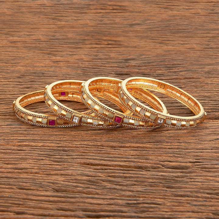 Antique Classic Bangles With Matte Gold Plating 218386
