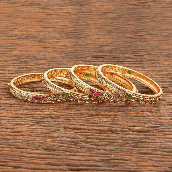 Antique Classic Bangles With Matte Gold Plating 218388