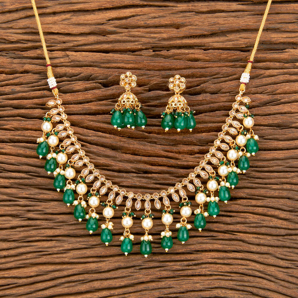 Antique Moti Necklace With Gold Plating 218484