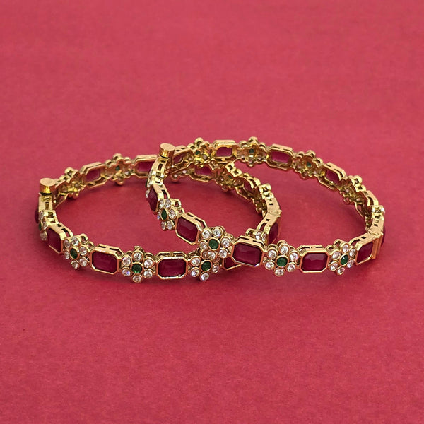 218496 Antique Openable Bangles With Gold Plating