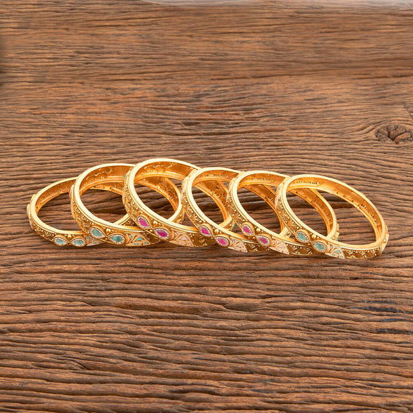 Antique Classic Bangles With Matte Gold Plating 218498