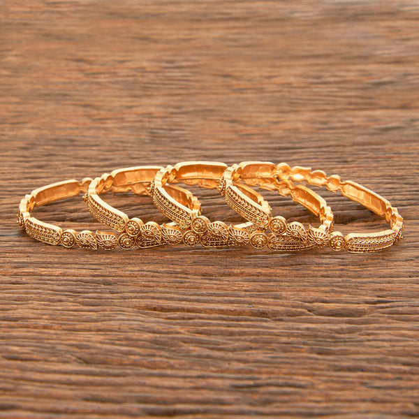 Antique Plain Matte Gold Bangles With Matte Gold Plating 218510