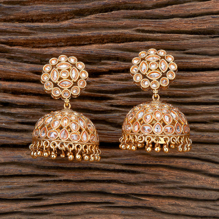 Antique Jhumki With Gold Plating 218601