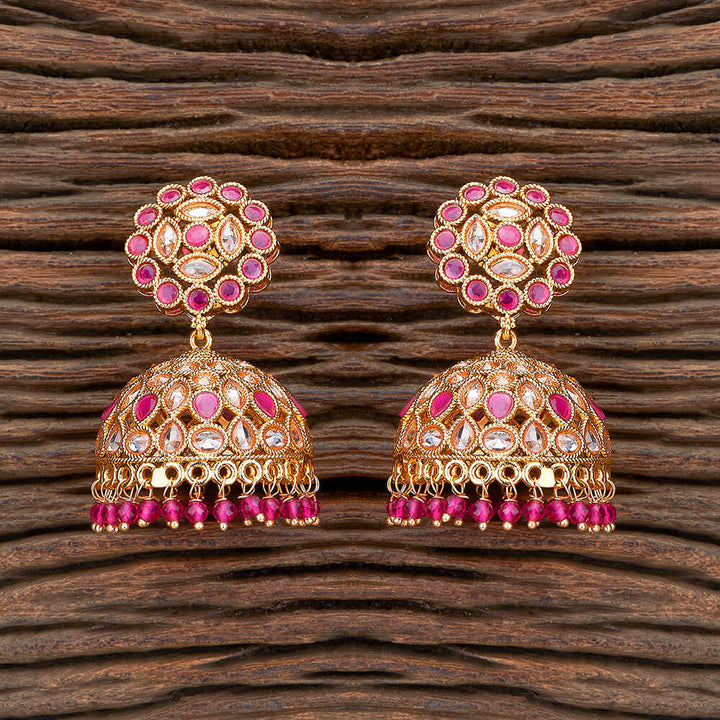 Antique Jhumki With Gold Plating 218601