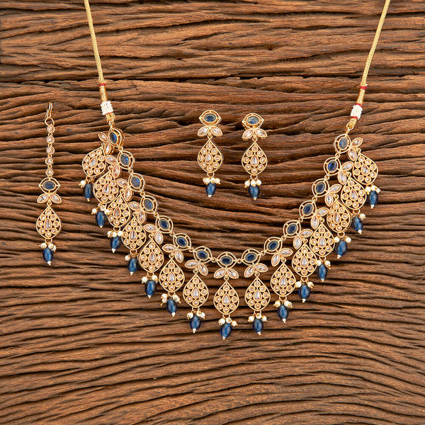 Antique Moti Necklace With Gold Plating 218692