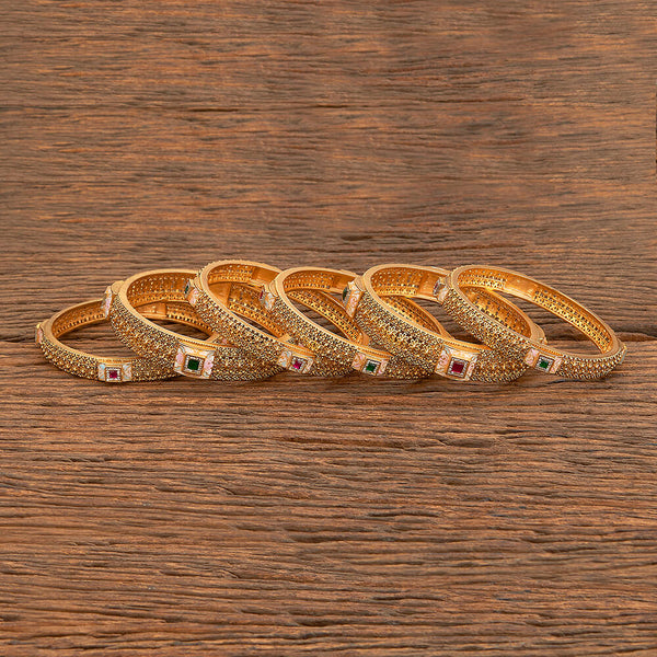 Antique Classic Bangles With Matte Gold Plating 218696