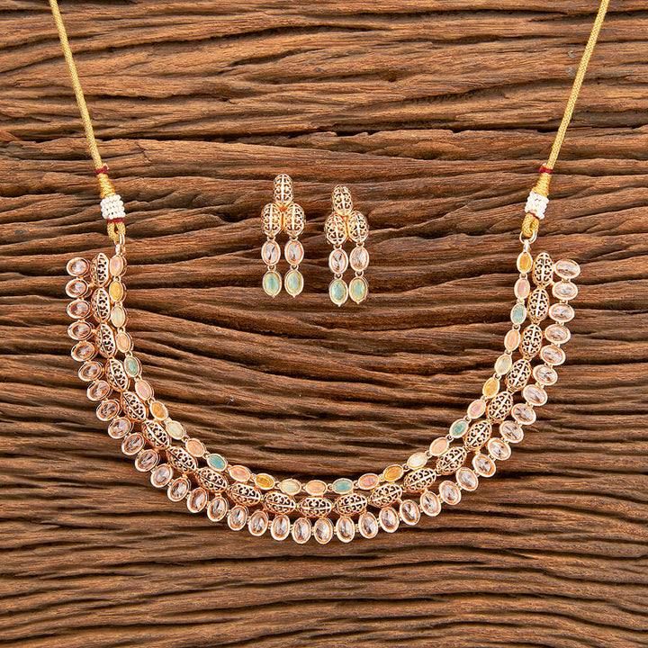 Antique Classic Necklace With Rose Gold Plating 218805