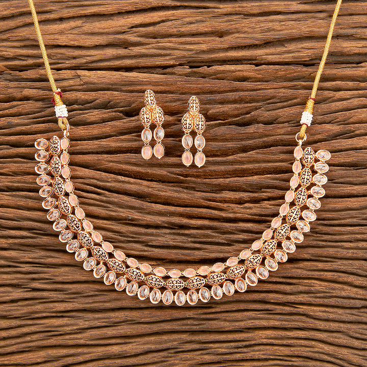 Antique Classic Necklace With Rose Gold Plating 218805