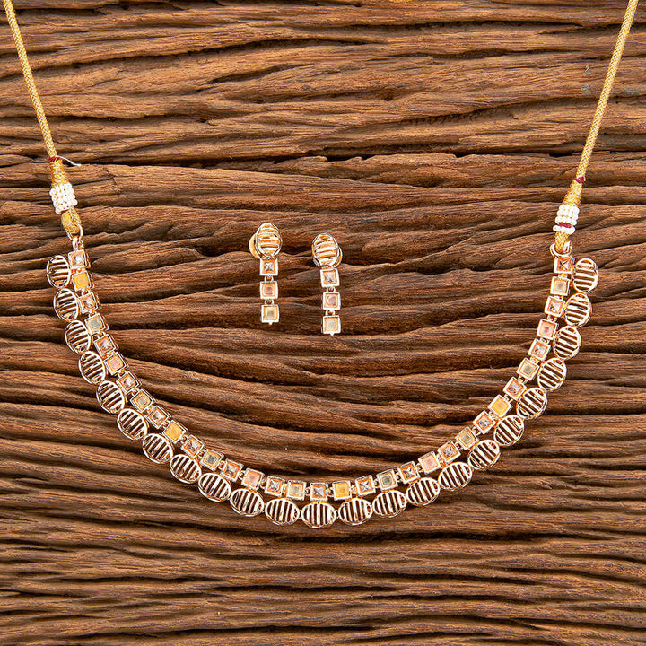 Antique Delicate Necklace With Rose Gold Plating 218809