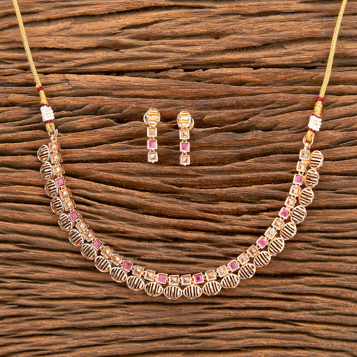 Antique Delicate Necklace With Rose Gold Plating 218809