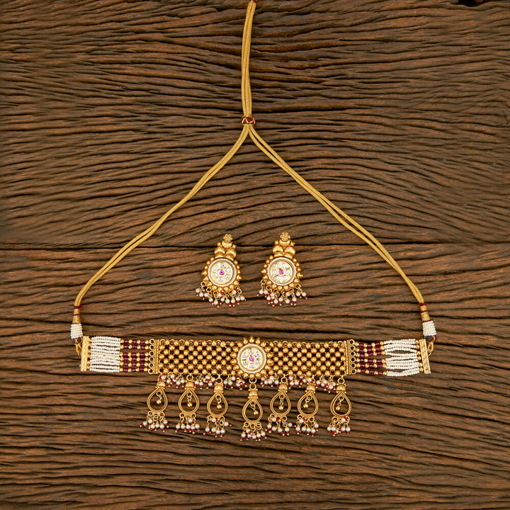 Antique Choker With Matte Gold Plating 219001