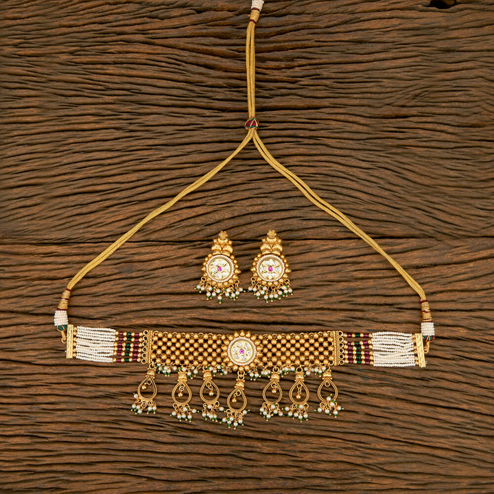 Antique Choker With Matte Gold Plating 219001