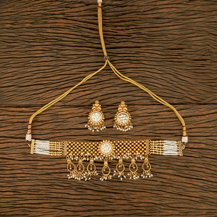 Antique Choker With Matte Gold Plating 219001