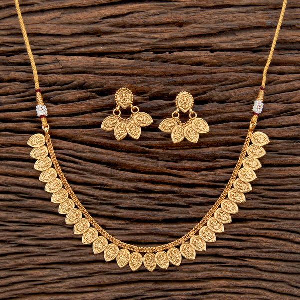 Antique Plain Gold Necklace With Gold Plating 219068