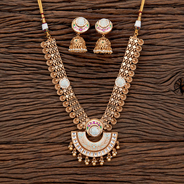 Antique Meenakari Necklace With Matte GoldPlating 219088