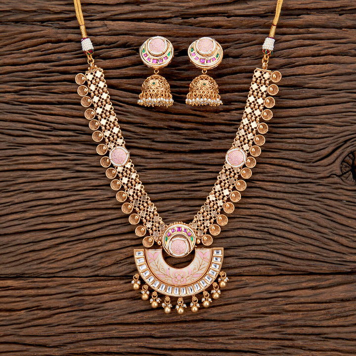 Antique Meenakari Necklace With Matte GoldPlating 219088