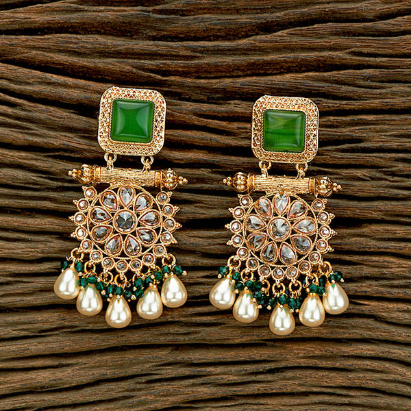 Antique Moti Earring With Gold Plating 219143