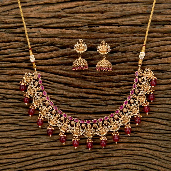 Antique South Indian Necklace With Gold Plating 219144