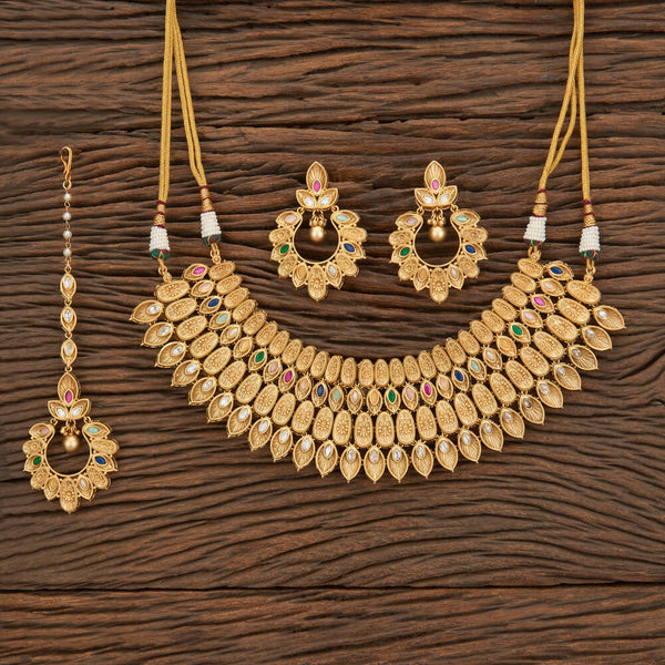 Antique Classic Necklace With Matte Goldplating 219171