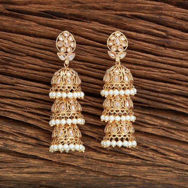 Antique Triple Jhumki With Gold Plating 219205
