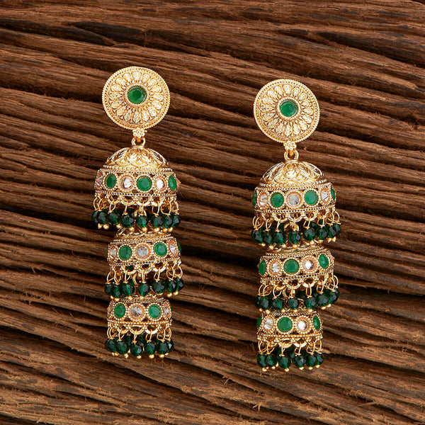 Antique Triple Jhumki With Gold Plating 219209