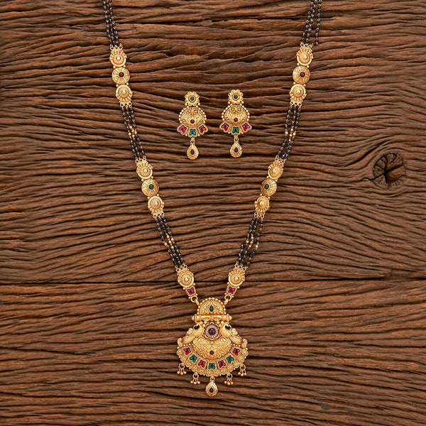 Antique Classic Mangalsutra With Matte Gold Plating 219231