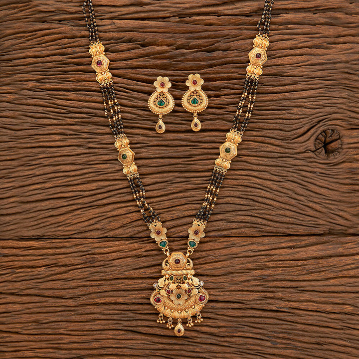 Antique Classic Mangalsutra With Matte Gold Plating 219232